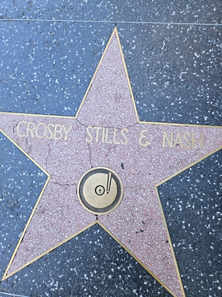 Hollywood Walk of Fame star for Crosby Stills, and Nash